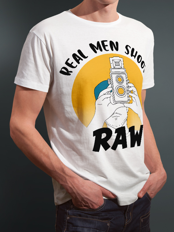 photography t-shirts real men, Real men shoot raw