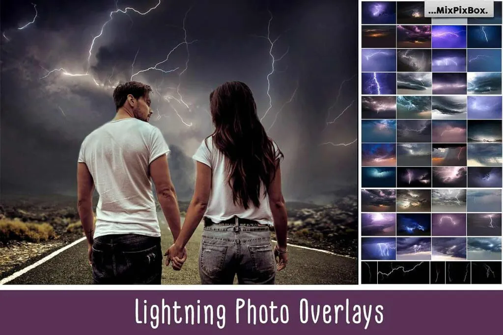 Overlays for lightning sky effect, Lightning Effect In Photoshop