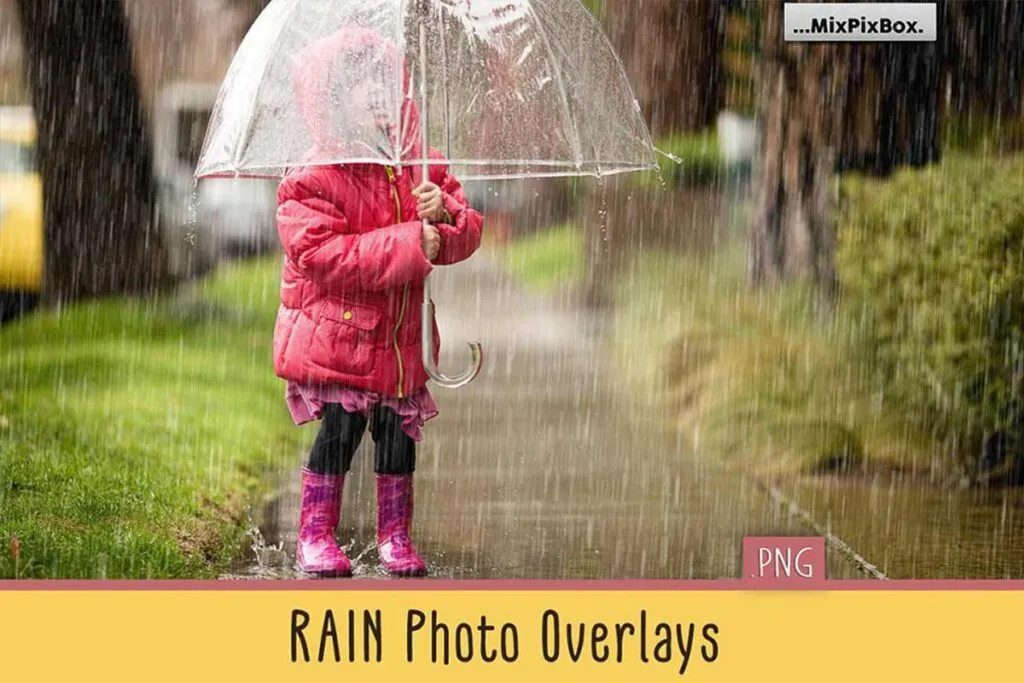Rain Photo Overlays bundle, Rain Overlays For Rainy Photos