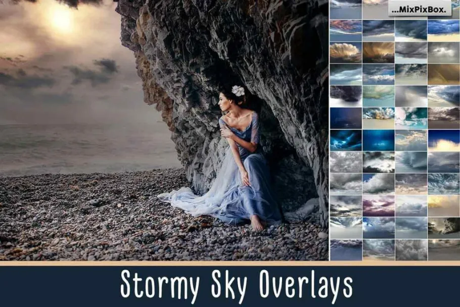 Easily add a stormy sky to your image, Stormy Overlays for Photoshop