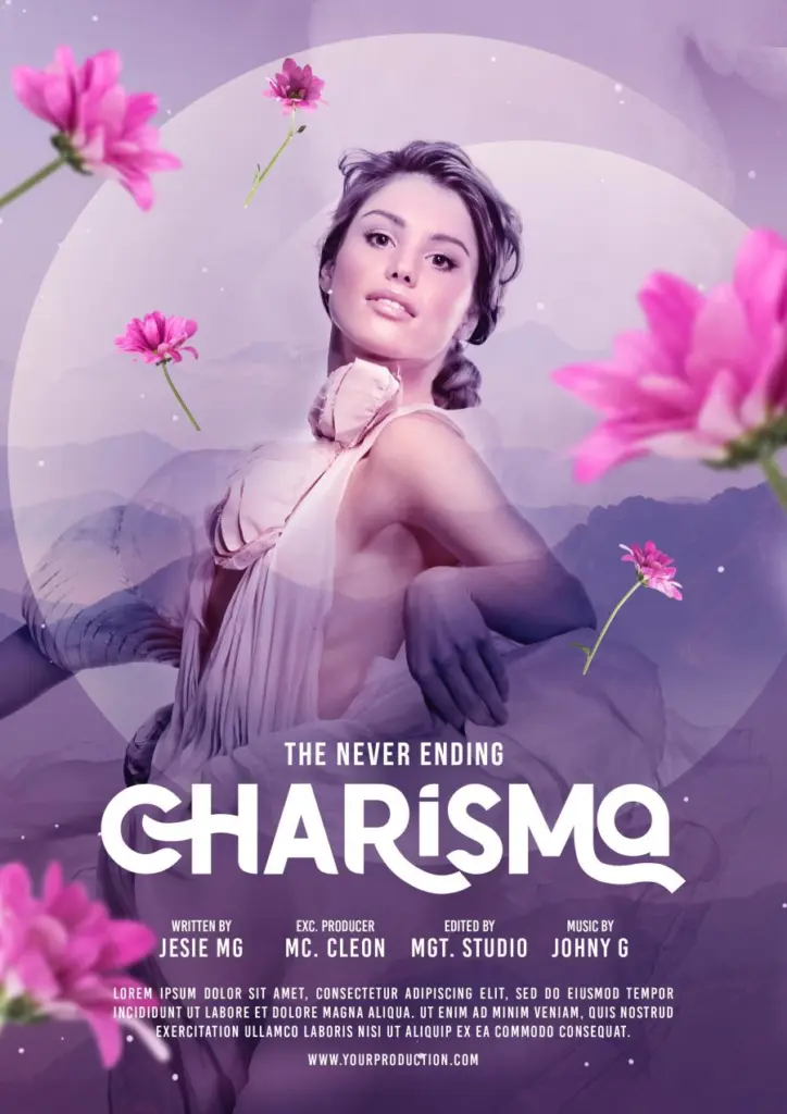 aesthetic film poster template, movie flyer template, drama poster PSD, creative movie poster template, movie event poster PSD
