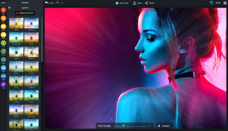 Add various photo effects, online layer-based editing, drag-and-drop photo editor