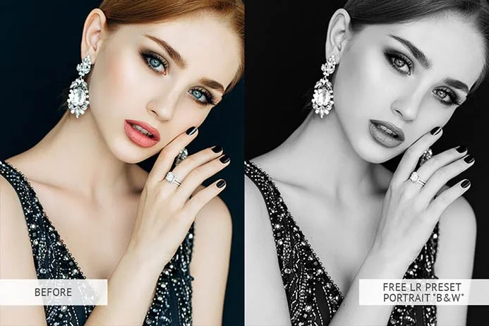 free black and white portrait presets, ree professional Lightroom presets for portraits