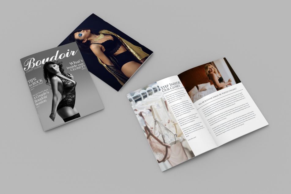 boudoir guide eBook mockups - boudoir welcome guide