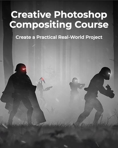 black and white darth vader silhouettes with course title, photography course online, digital photography course, photoshop compositing course