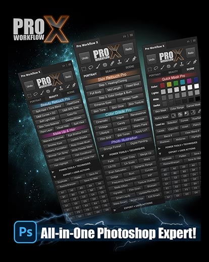pro workflow x on a black background with blue lightning wrapping around it Best Photoshop extensions, Best photo Editing software, Professional photo editor