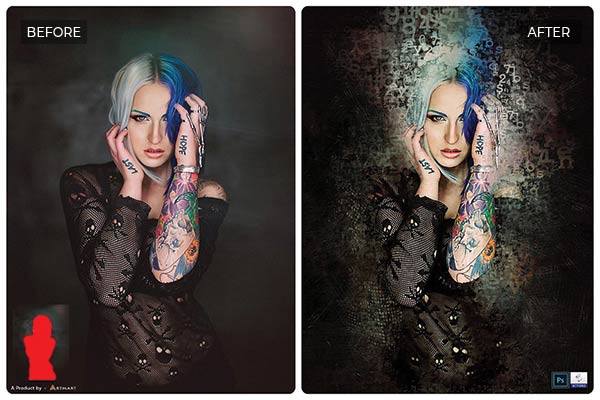 PhotoWhoa - 19 In 1 Supreme Fantasy Photoshop Actions Bundle 3 Modern typo art