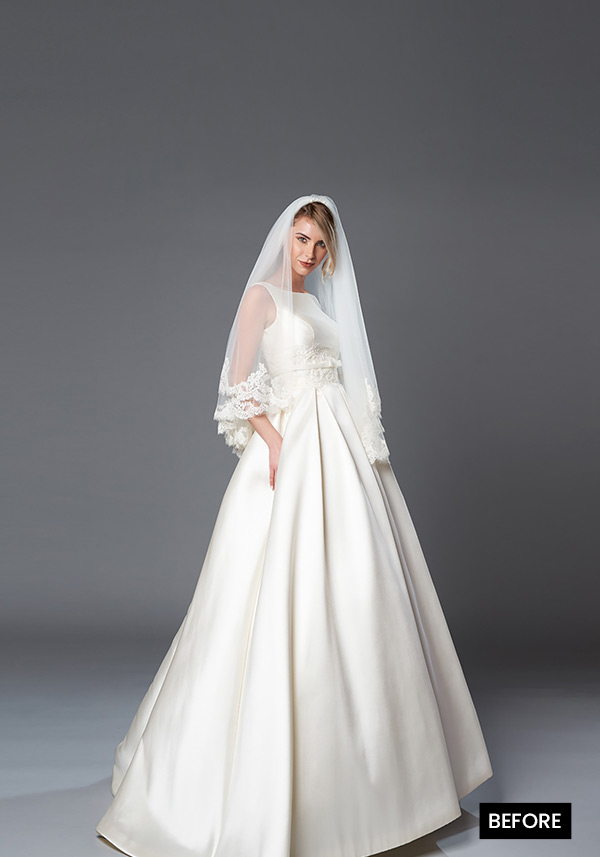 a standing bride before preview