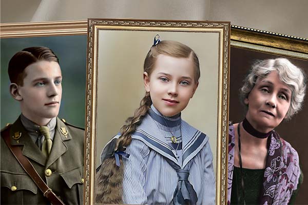 Colorized portrait frames