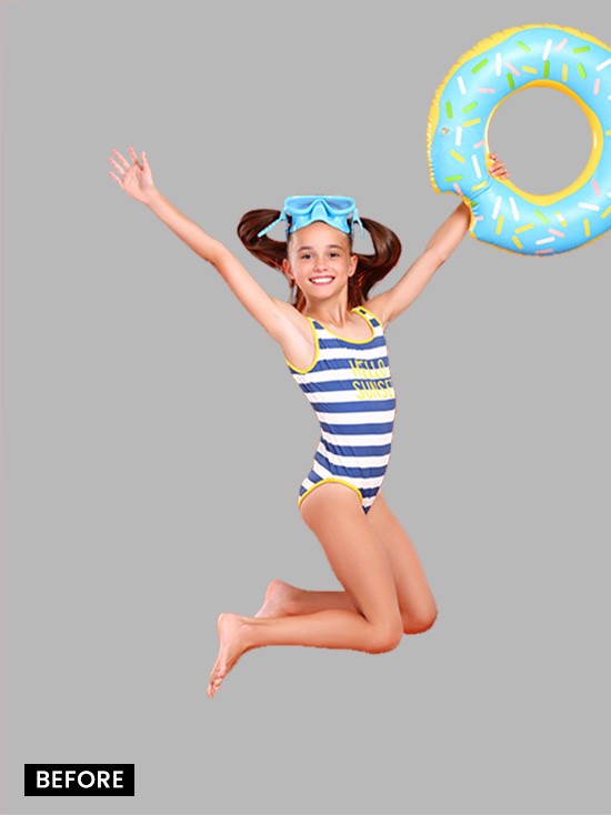 Girl jumping before preview
