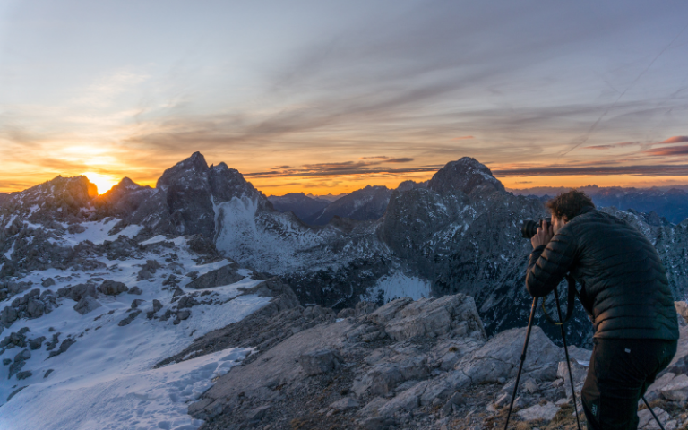 sun rising in mountains preview