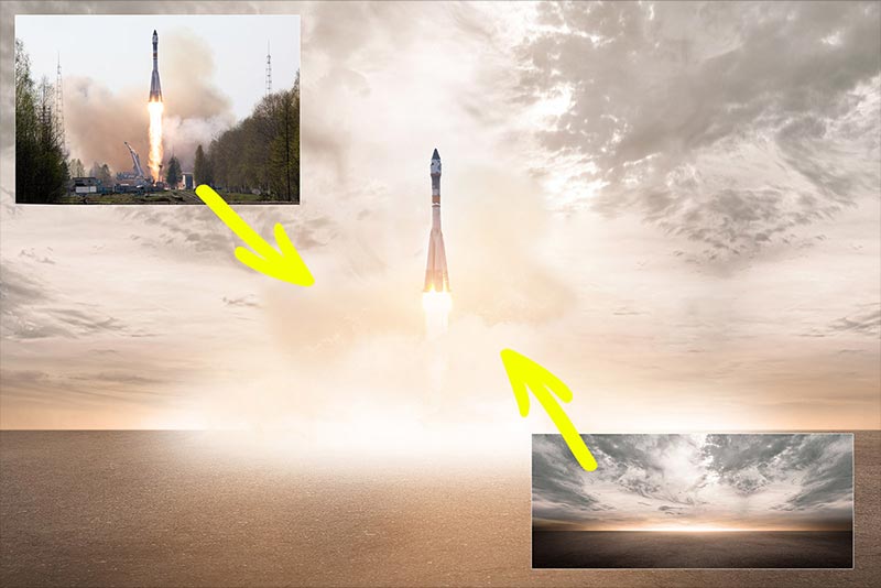 edit of a missile using PS