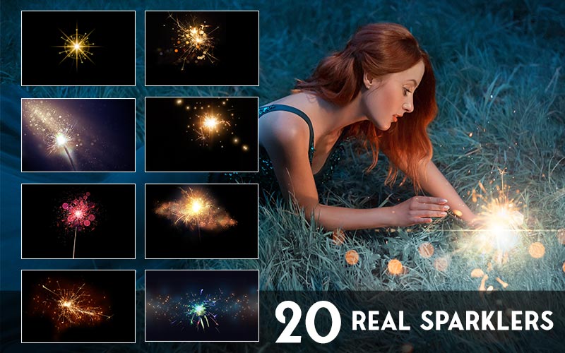 real sparklers overlays