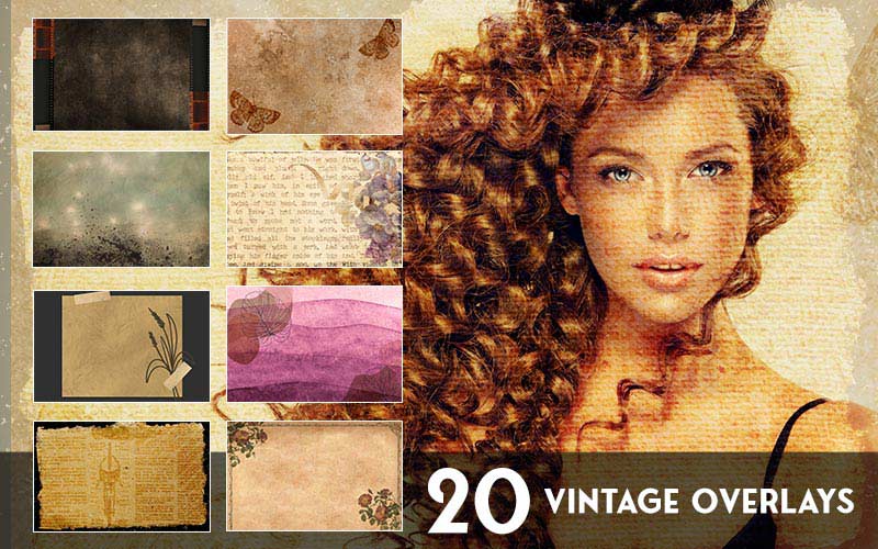 Vintage overlays, retro overlays