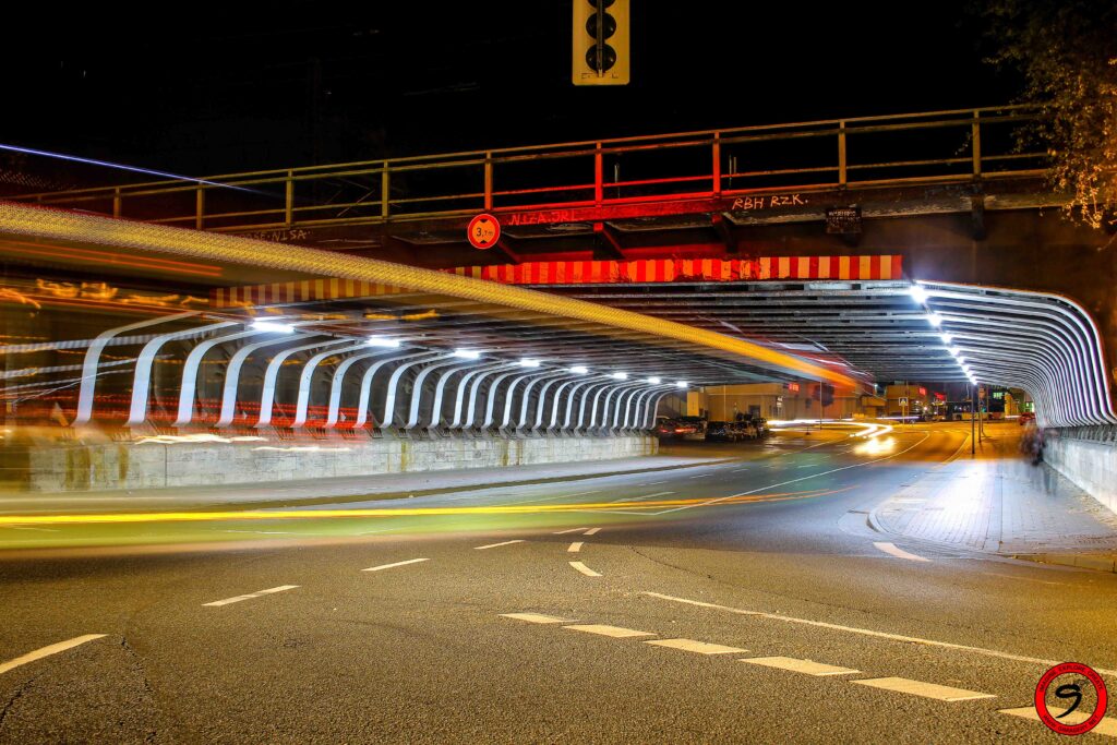 Empty highway at night image