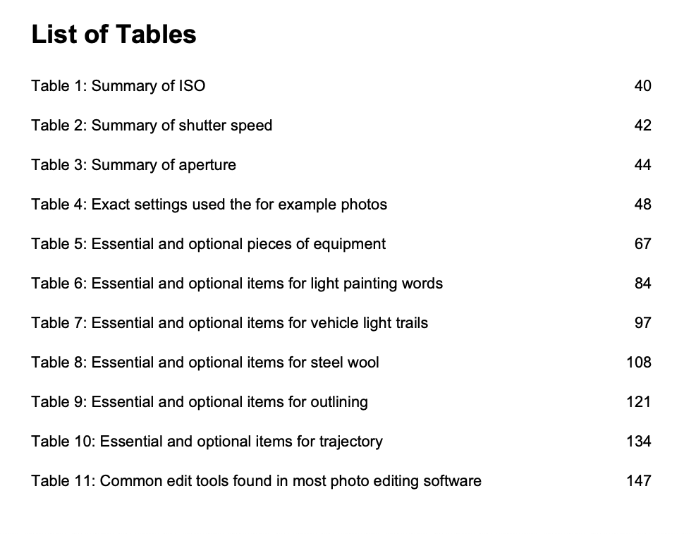 long exposure photography book contents