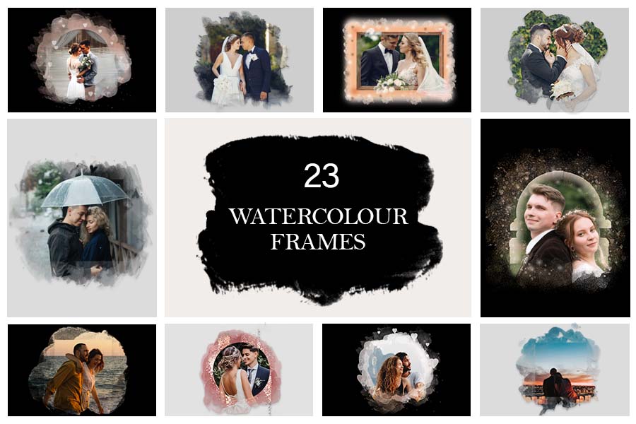 Watercolor Frame PNG, valentine's day frame png, heart shaped frame png