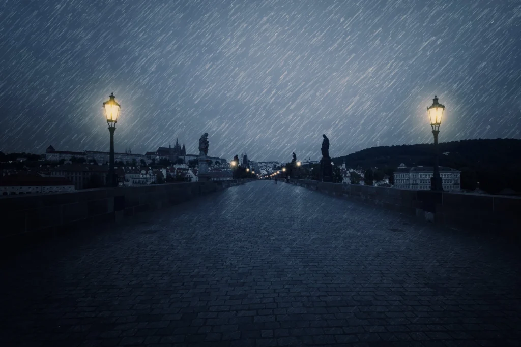 motion blur image of rain