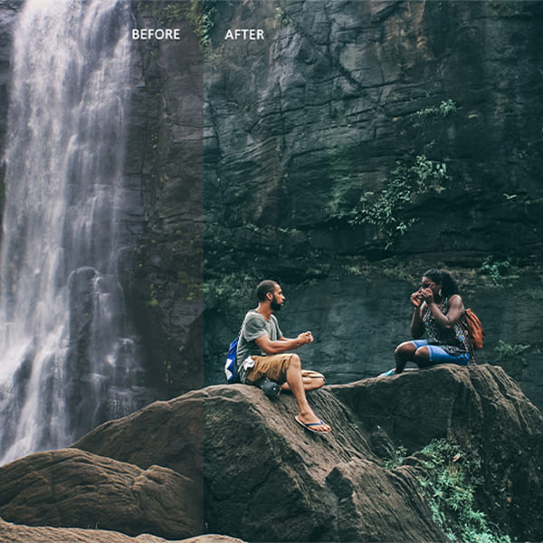 before after image of lightroom preset effect