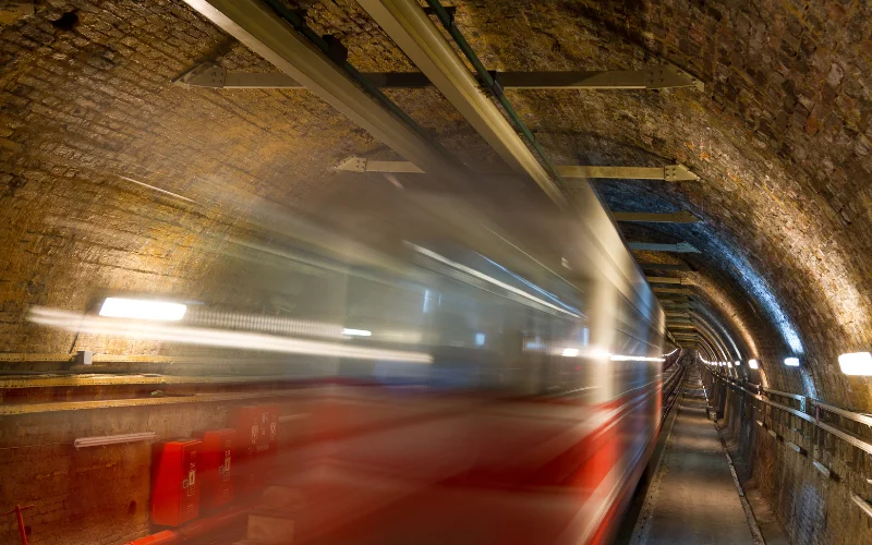 motion blur image of a subway, motion photography ideas