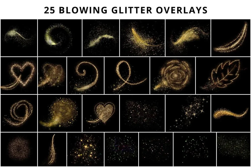 blowing glitter photoshop overlays