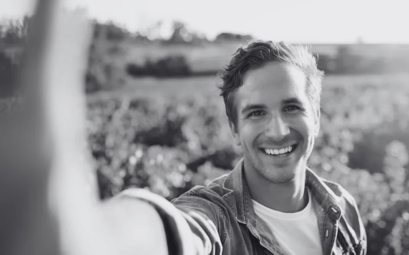 B&W Self portrait of a man - self photography, self portrait photograph, self portrait ideas, self portrait photography ideas, portrait photography ideas 