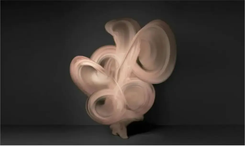 Long exposure technique capturing motion in abstract figure photography