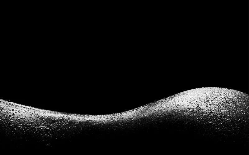 half side back and white bodyscape