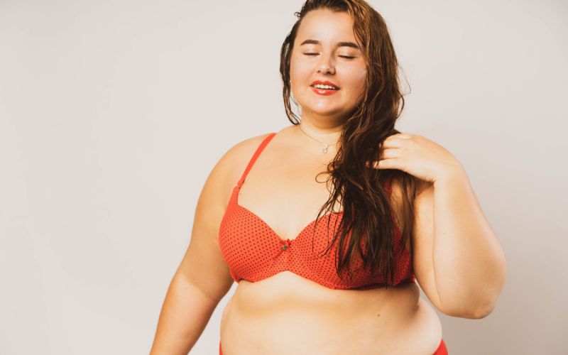 a woman posing in lingerie