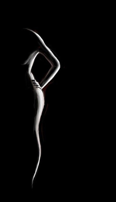 half side back and white bodyscape