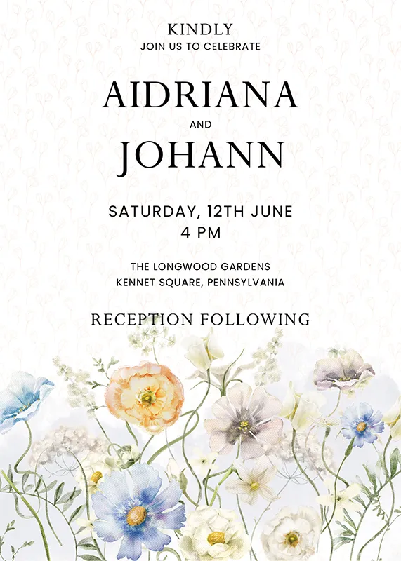floral wedding invitation psd