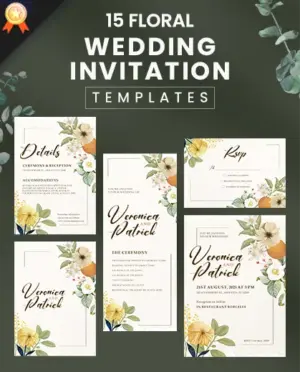 floral wedding templates, wedding photography, photography card templates