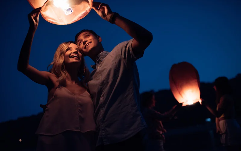 couple lantern before