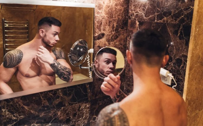 male nude pose n reflections