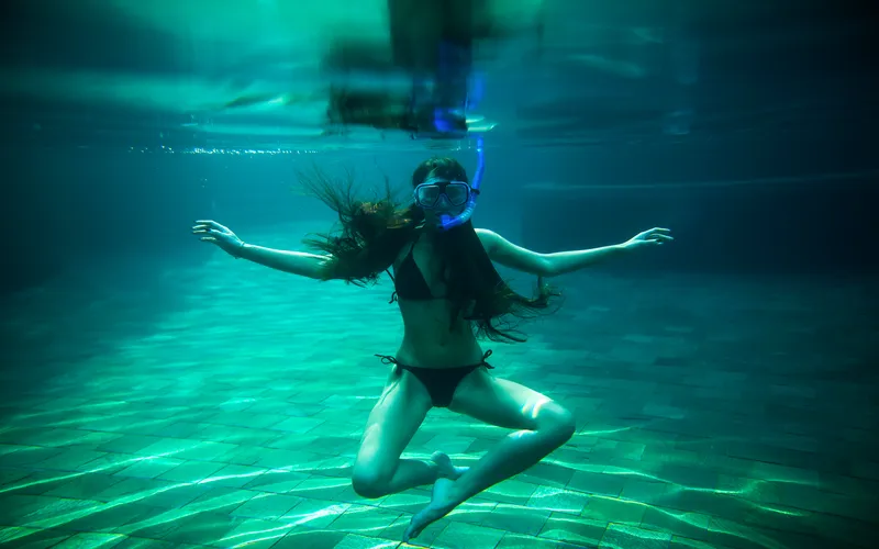 Waterproof camera housing used for professional underwater photoshoots