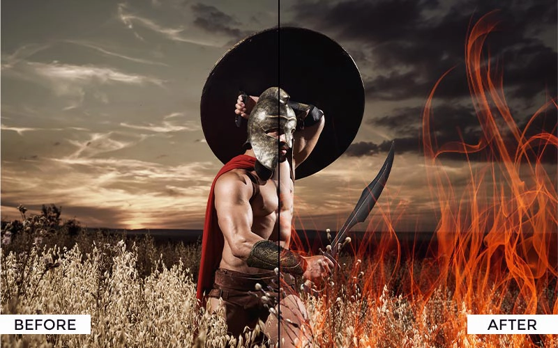 fire effect overlays, free overlay bundle for photographers