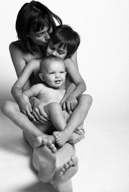 Mother with her children