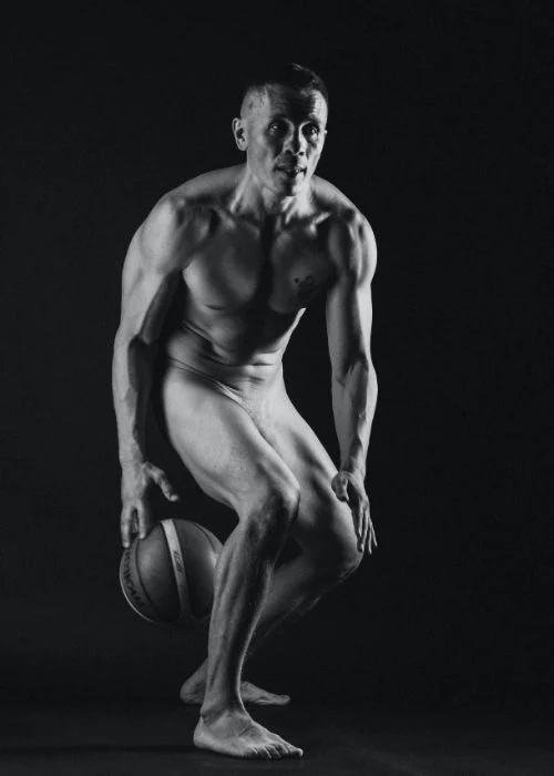 man playing football
