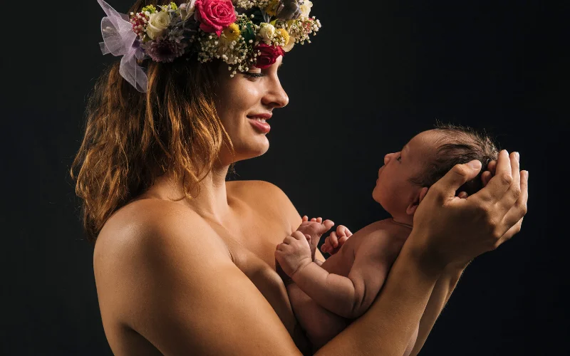 Mother with her children