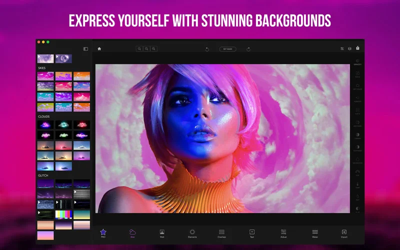 add stunning neon backgrounds
