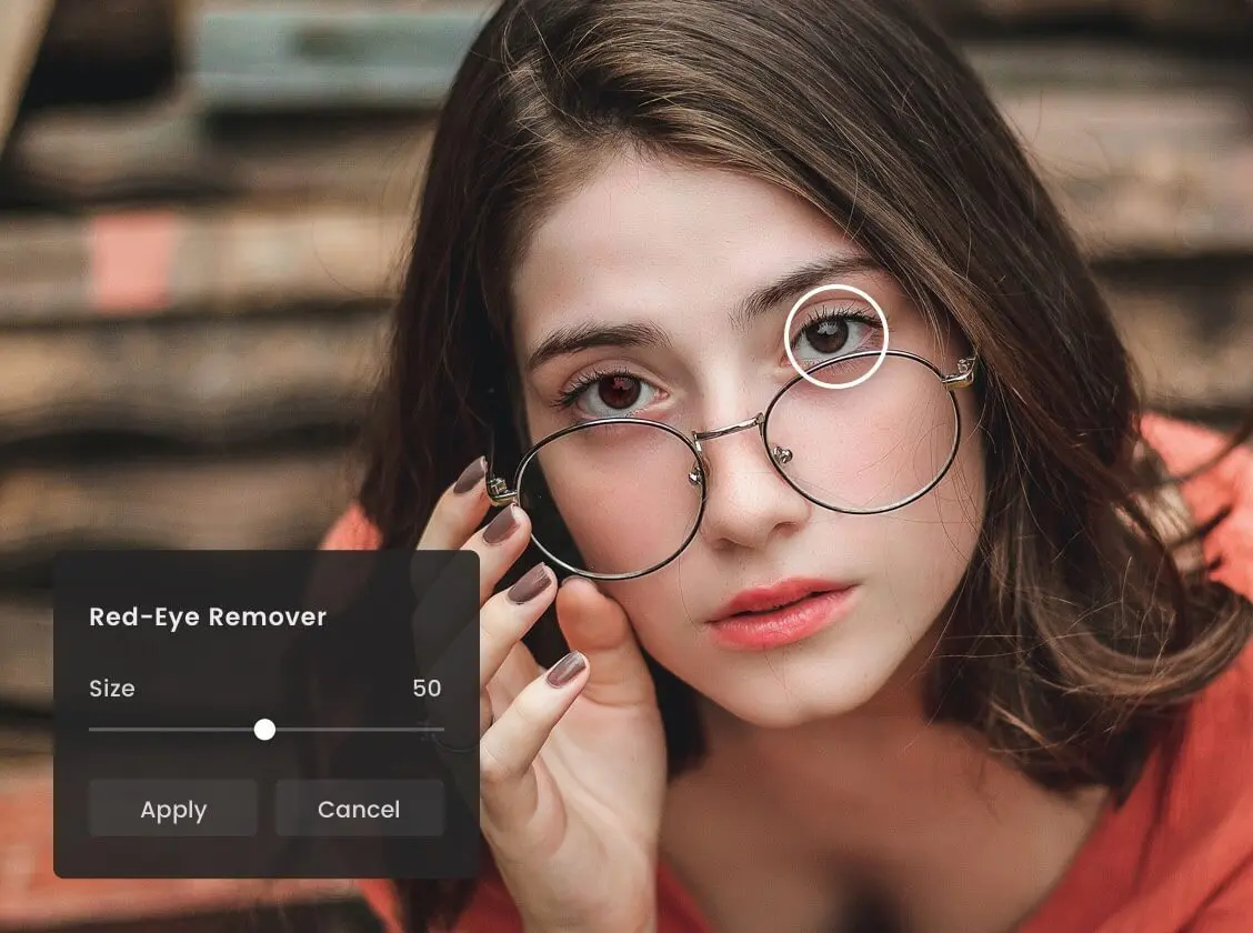 Red eye fix image