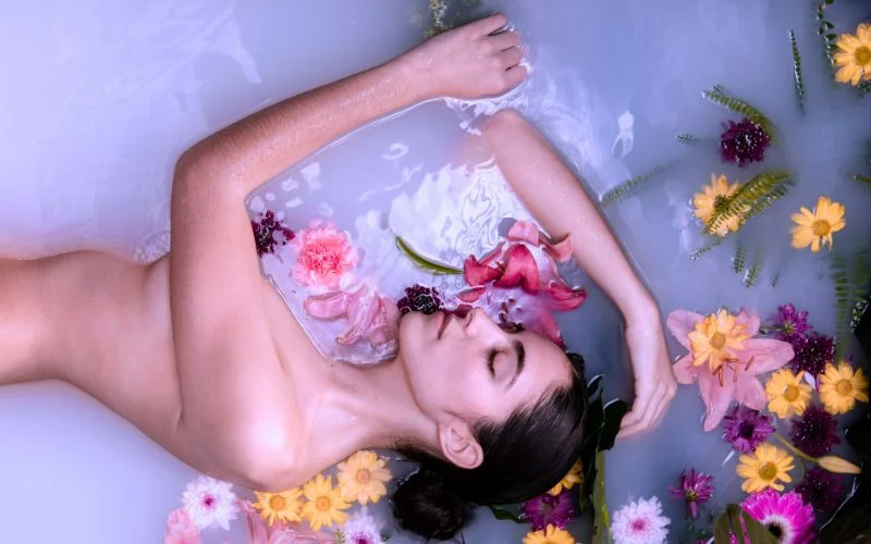 milk bath nude photography, delicate milk bath photography, high-end milk bath photography, body positivity milk bath