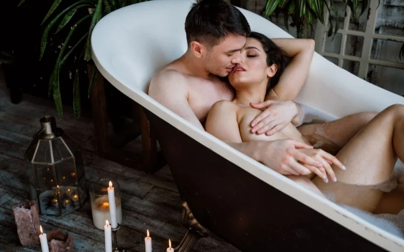 bathtub nude with partner