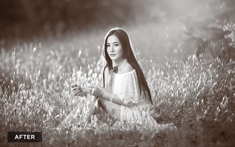 black and white effect - after