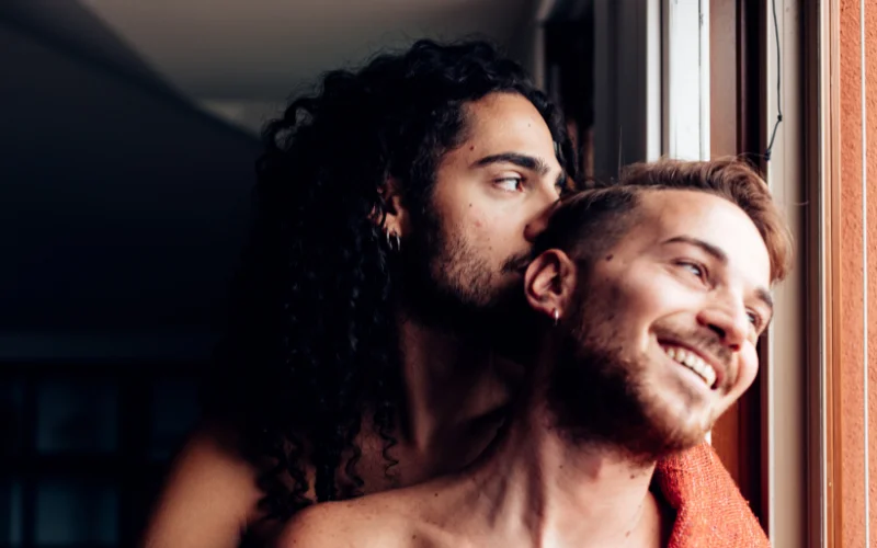 gay nude photography - a happy couple