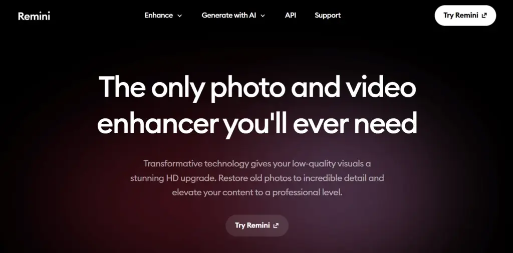 Remini : Best AI photo app