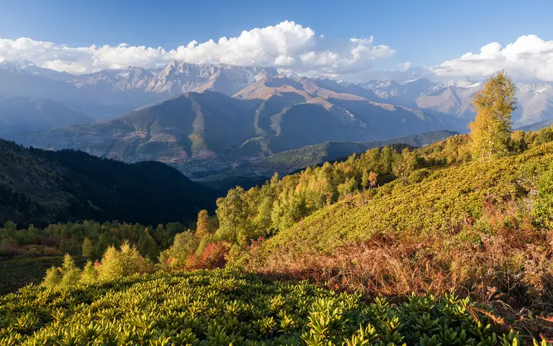 landscape of mountains