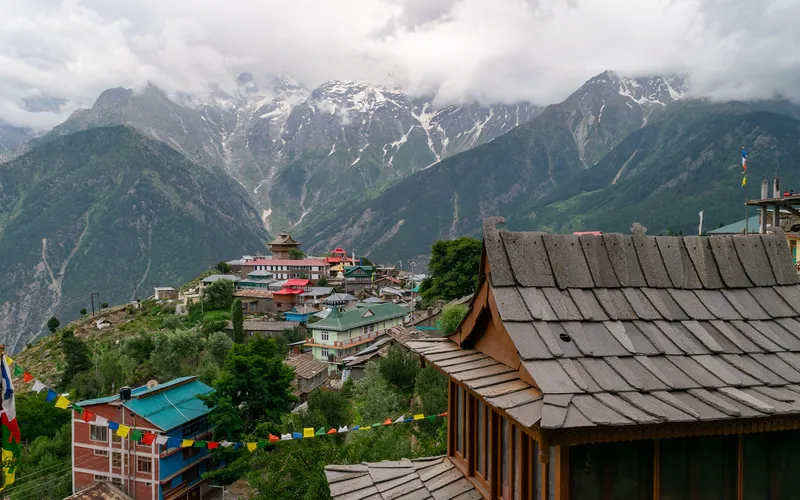 beautiful village by the mountains