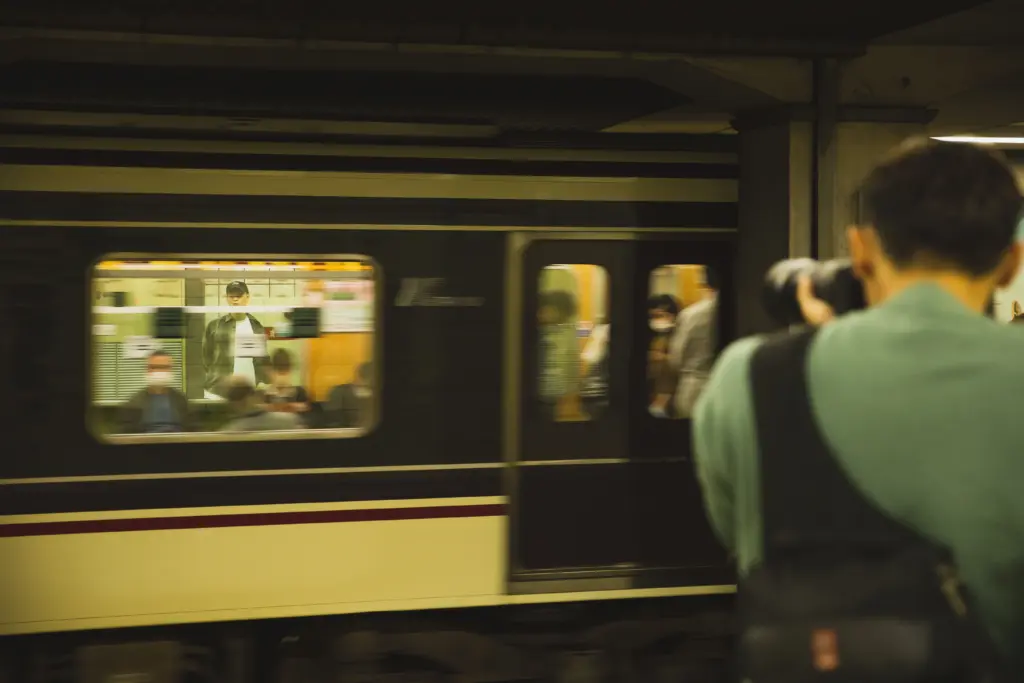 A picture of fast moving train