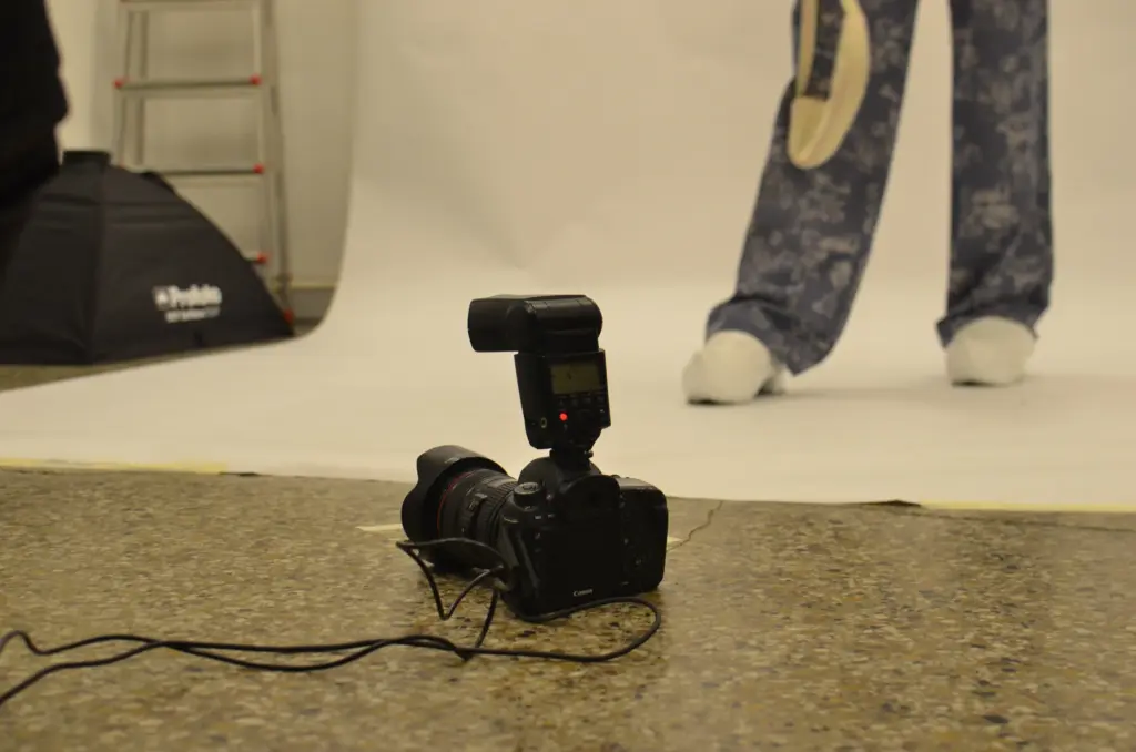 A camera on the floor